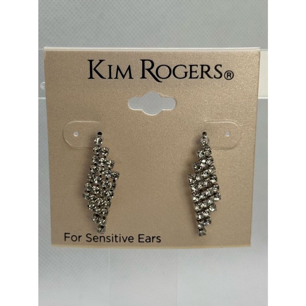 Kim Rogers Silver Crystal Cascade Drop Earrings